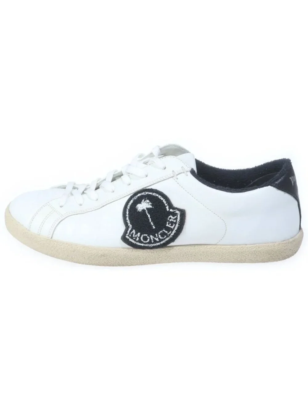 Moncler Palm Angels Leather Low Cut Sneakers White Black